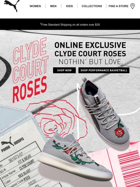 puma clyde court roses
