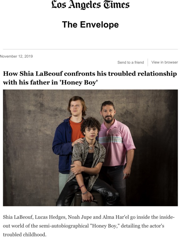 Los Angeles Times Shia LaBeouf confronts his troubled relationship