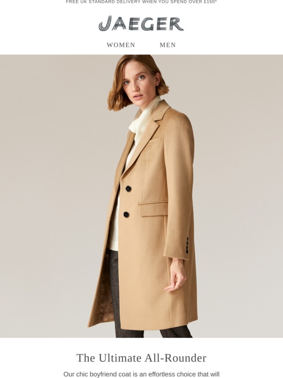 jaeger camel boyfriend coat