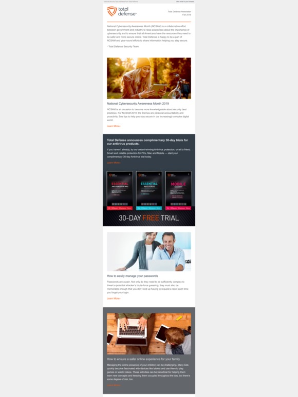 Total Defense Newsletter – Fall 2019