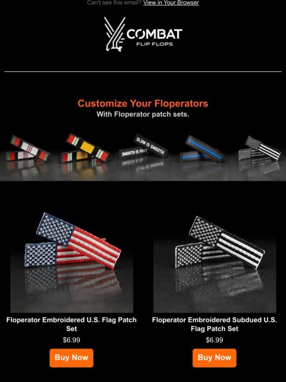 Floperator Embroidered U.S. Flag Patch Set