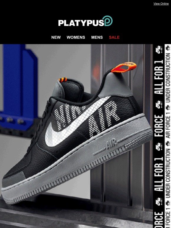 nike air force 1 under construction black