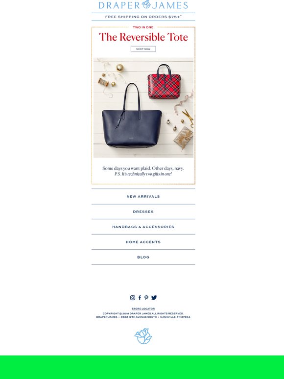 draper james reversible tote