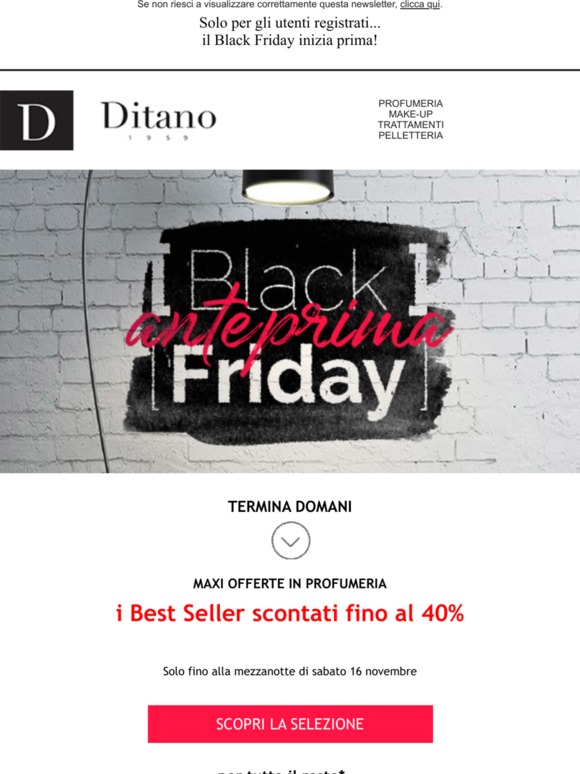 Fino a -40% sui best seller in profumeria ❤. Termina domani