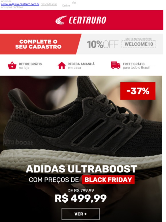 UltraBoost com preço de BLACK FRIDAY!