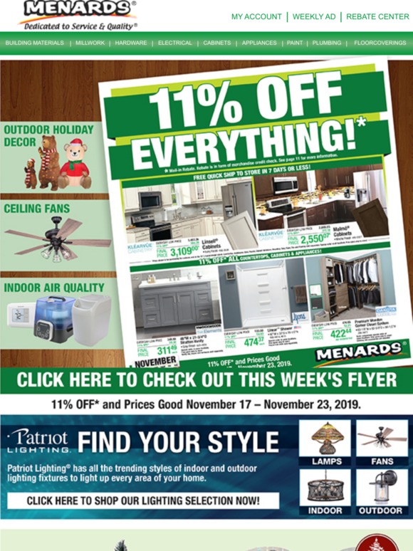 Menards 11 Off Everything!* Milled