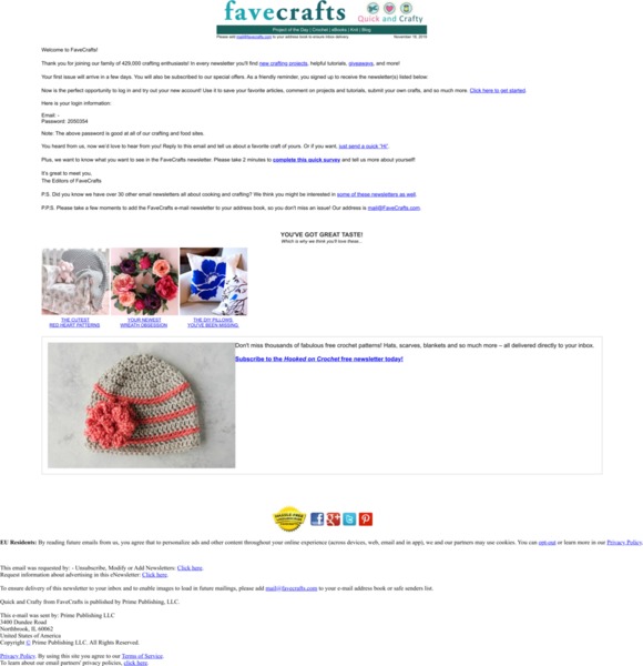Welcome to FaveCrafts + Reader Survey!
