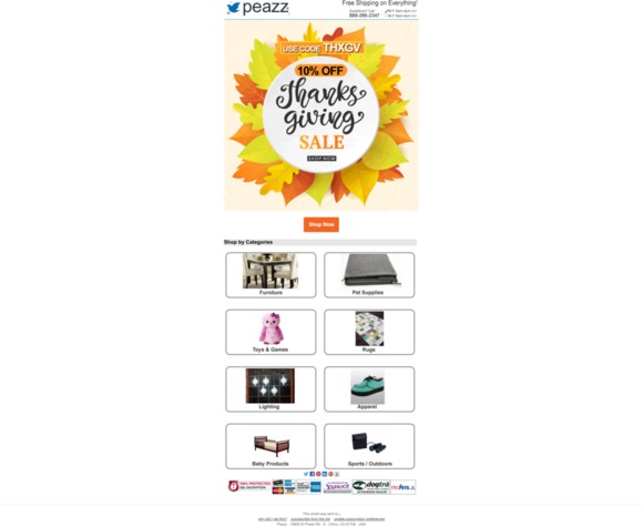 Thanksgiving 10% Off Sale Starts Today!