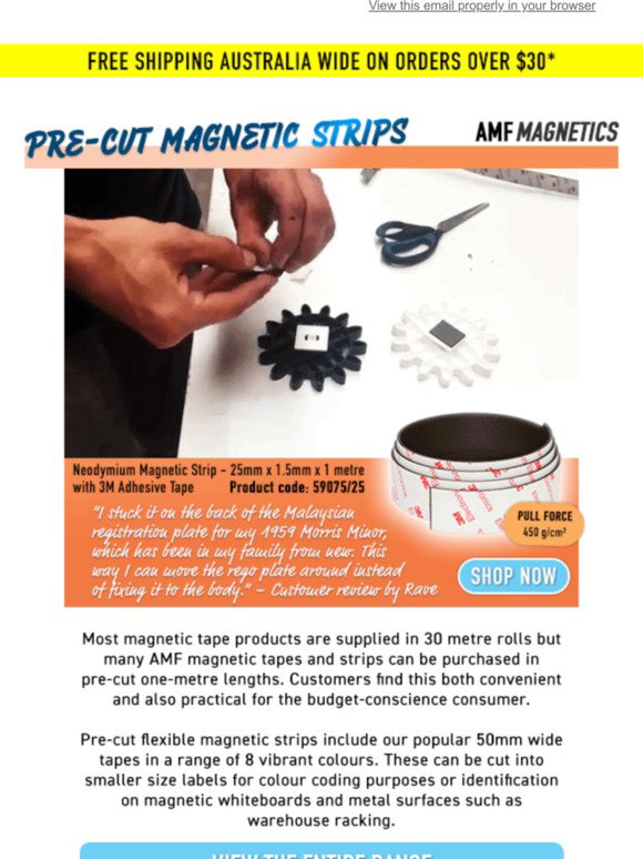 Pre-cut Magnetic Labeling Strip with Adhesive