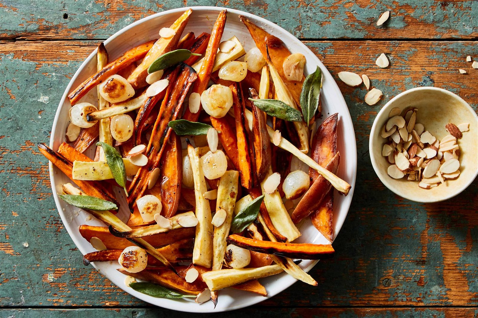 Roasted Root Vegetables with Brown Butter, Herbs & Almonds