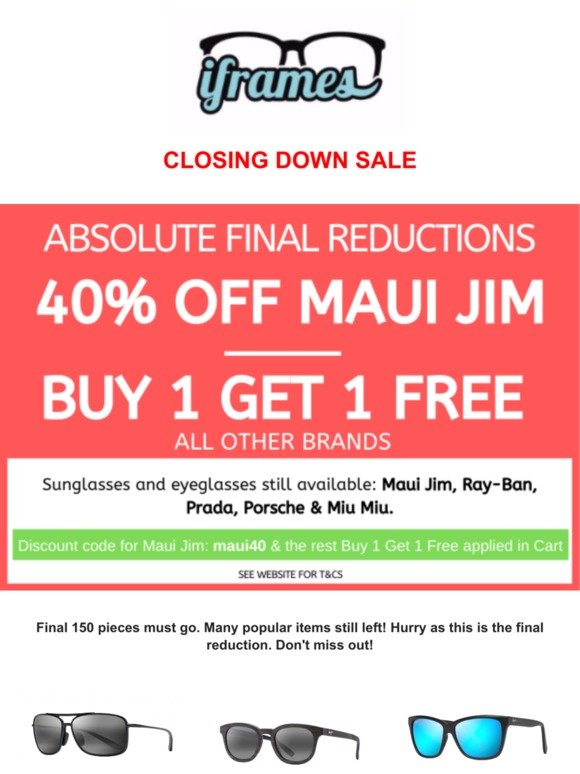 Buy 1 Get 1 FREE! iframes final reductions