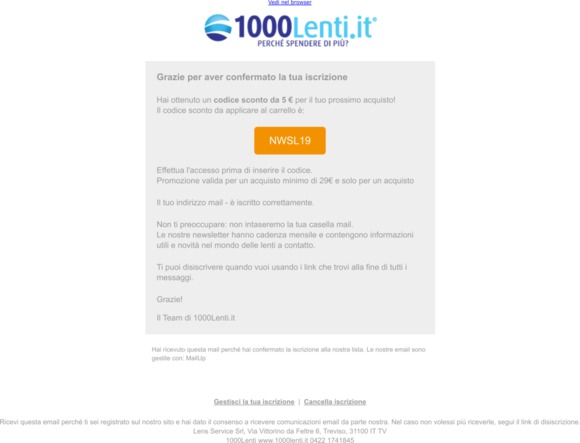 1000Lenti.it - Iscritto correttamente