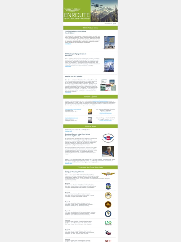 ENROUTE eNewsletter - November 20, 2019