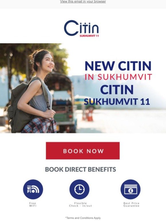 New Citin opening in Sukhumvit | Book Direct Gets Extra Discount
