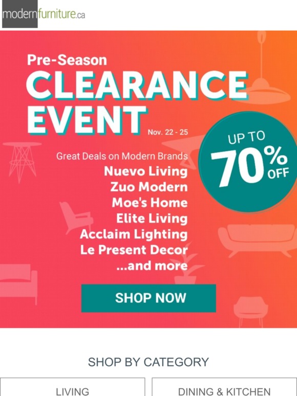 CLEARANCE EVENT STARTS NOW - Don't Miss up to 70% OFF!