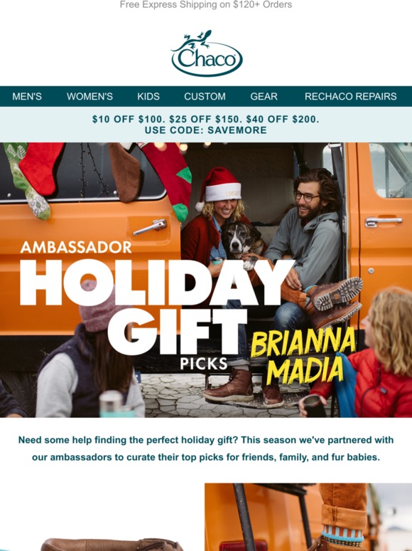 Chaco Ambassador Holiday Gift Picks Brianna Madia Milled