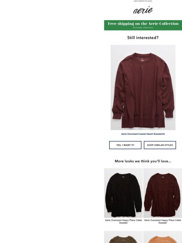 Still looking for the Aerie Oversized 