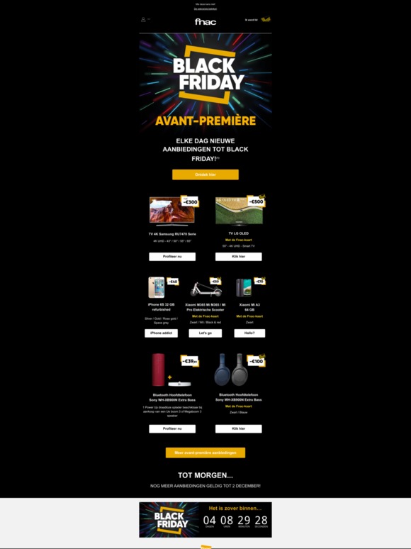 Avant-Première Black Friday : aanbiedingen van de dag!