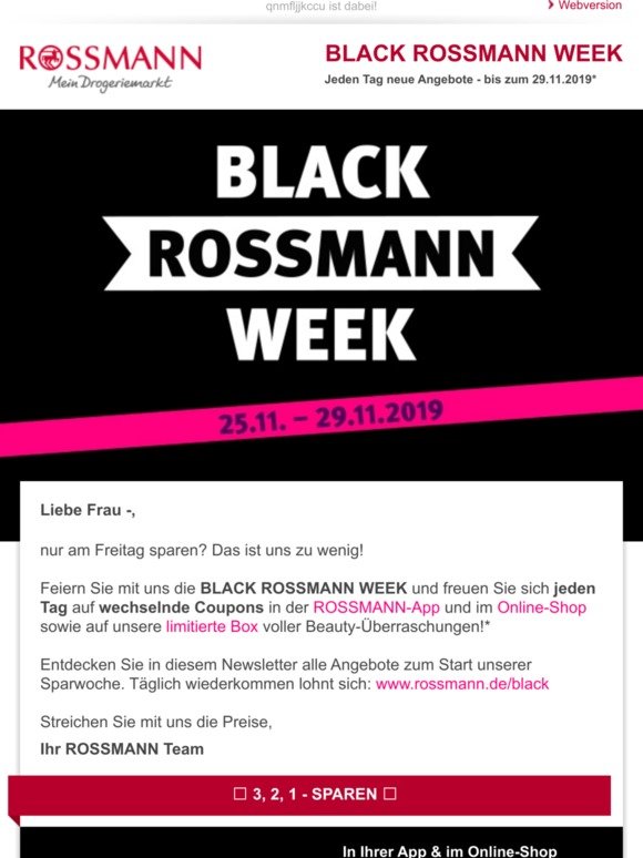 Rossmann Online Gmbh Black Rossmann Week Milled