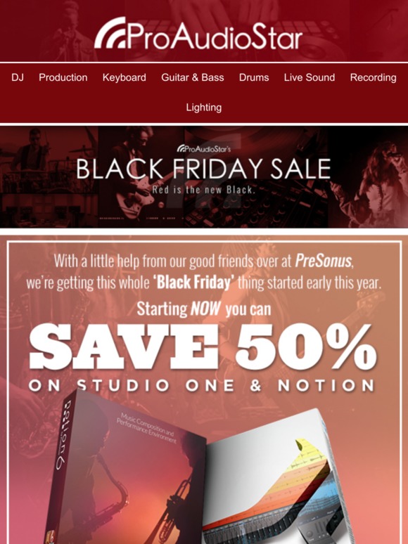 ProAudioStar: Pre-Black Friday Deal: 50% Off PreSonus Studio One! | Milled