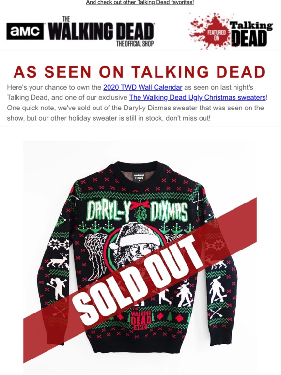 walking dead xmas sweater