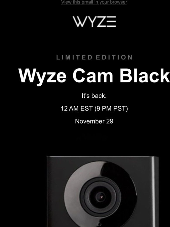 Wyze Cam Black coming Black Friday!