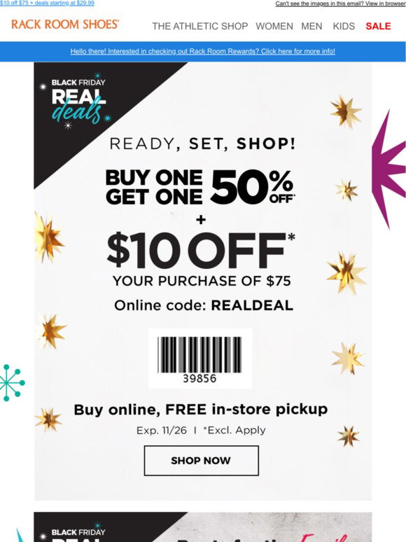 rack room coupon in store