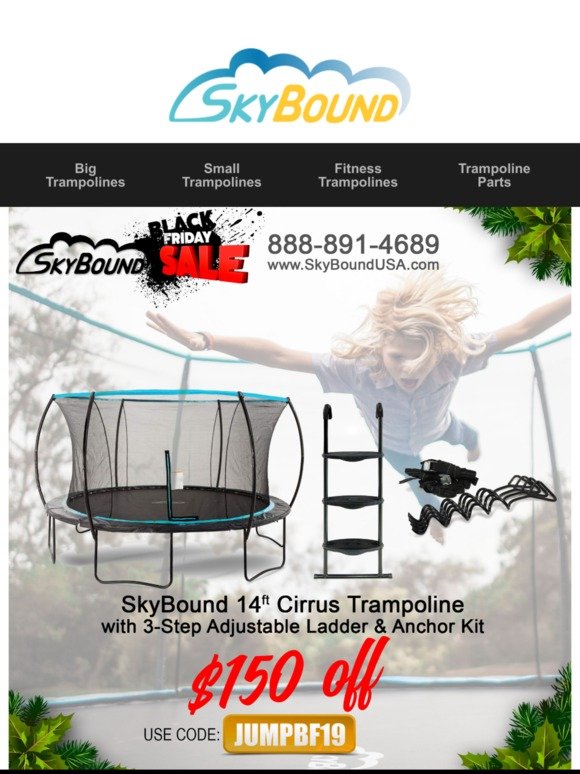 Black Friday is today at SkyBound Trampolines!