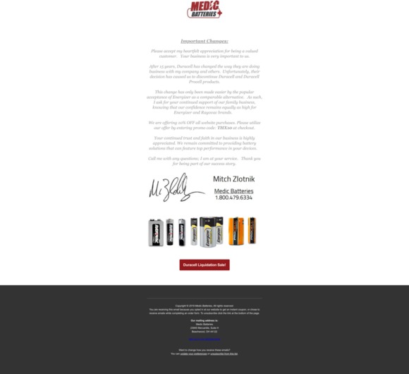 Thank You For Your Business! - Take 10% Off