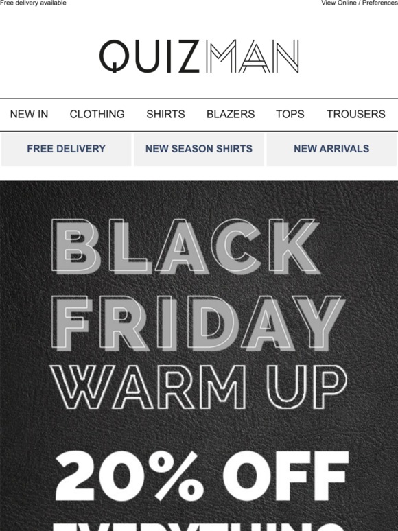 20% OFF EVERYTHING ⚡️ Black Friday warm up 🔥