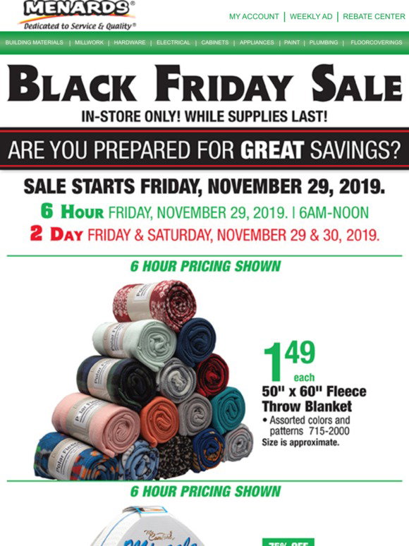 Menards Black Friday Sale Prepare For Great Savings! Milled