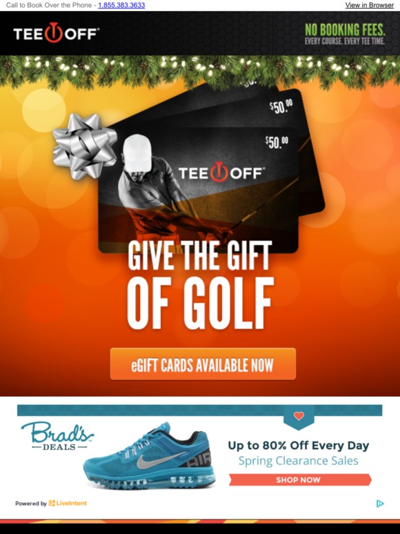 TeeOff eGift Cards Available Now Give The Gift of Golf