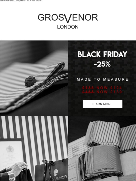 25% OFF MADE TO MEASURE - BLACK FRIDAY!
