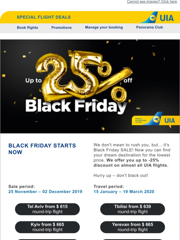 Black Friday SALE: up to 25% off all week long