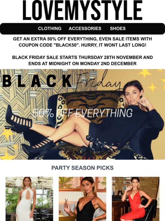 Black Friday Sale 50% OFF EVERYTHING!!