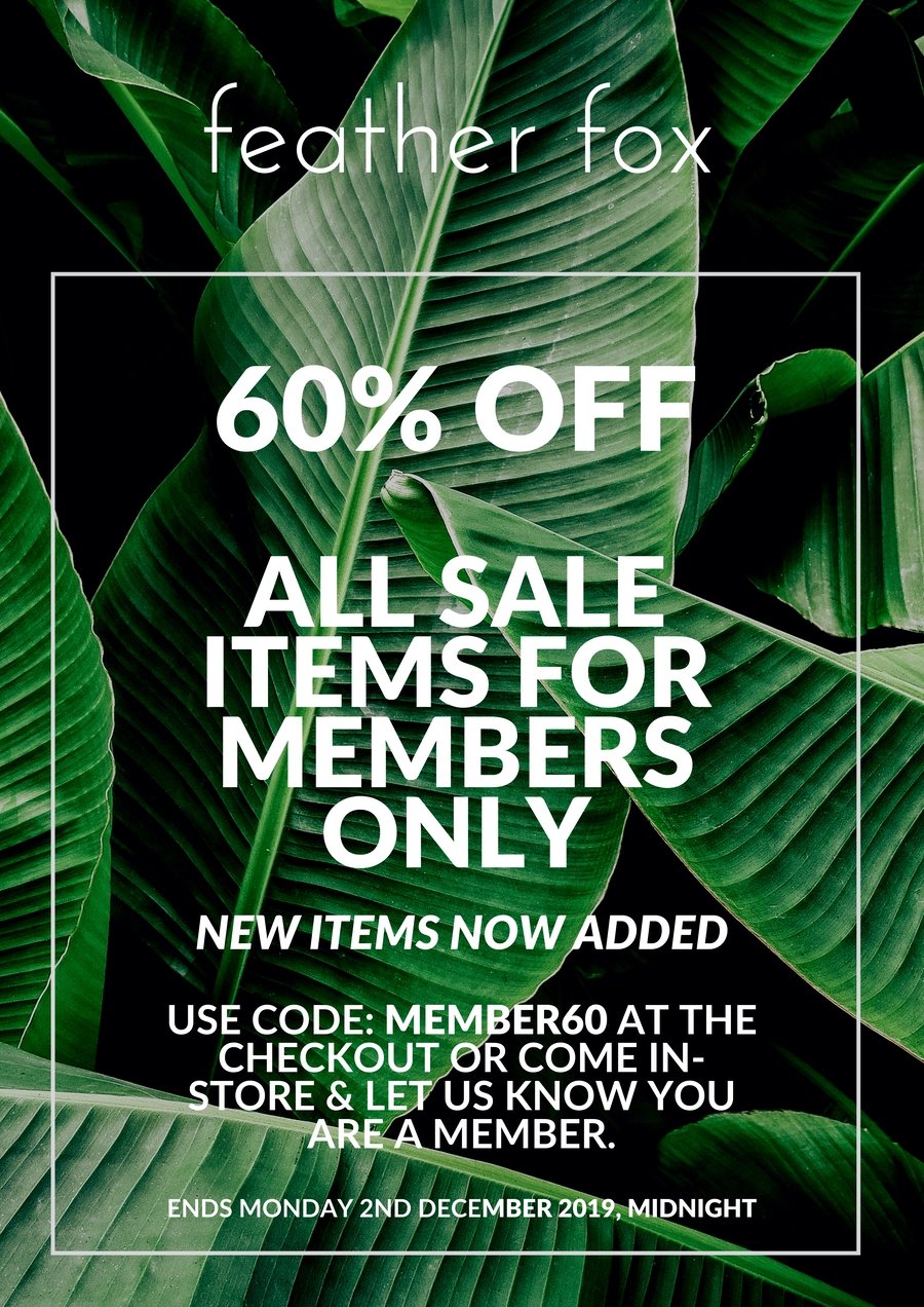 Your special member only code for 60% off existing sale 