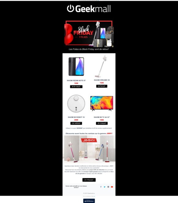 🖤 Black Friday 2019: remises immédiates, coupons et cadeaux spéciaux 🖤