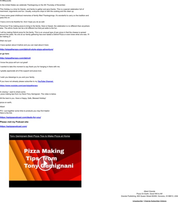 Happy Pizza Thanksgiving