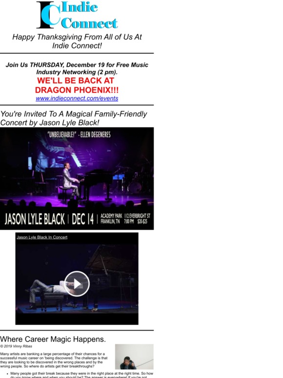 Where Career Magic Happens + New Announcements + Concert Invitation