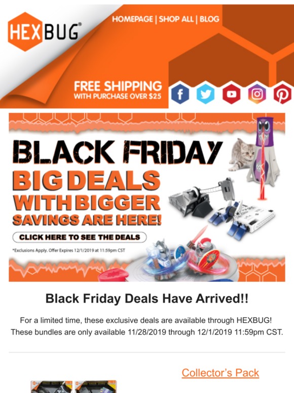 Save BIG this holiday season with HEXBUG products!😉