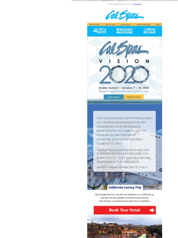 Cal Spas Vision 2020 Dealer Summit
