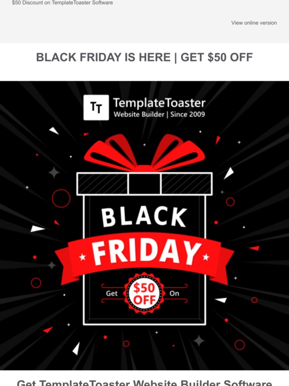$50 Black Friday Discount on TemplateToaster Software