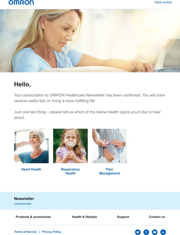 Welcome to OMRON Healthcare Newsletter
