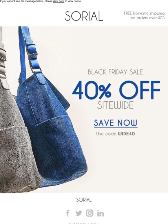 Don't miss 40% off sitewide!
