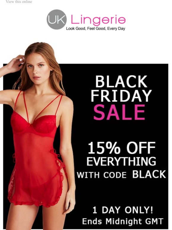 Black Friday 15% Off Everything At UK Lingerie