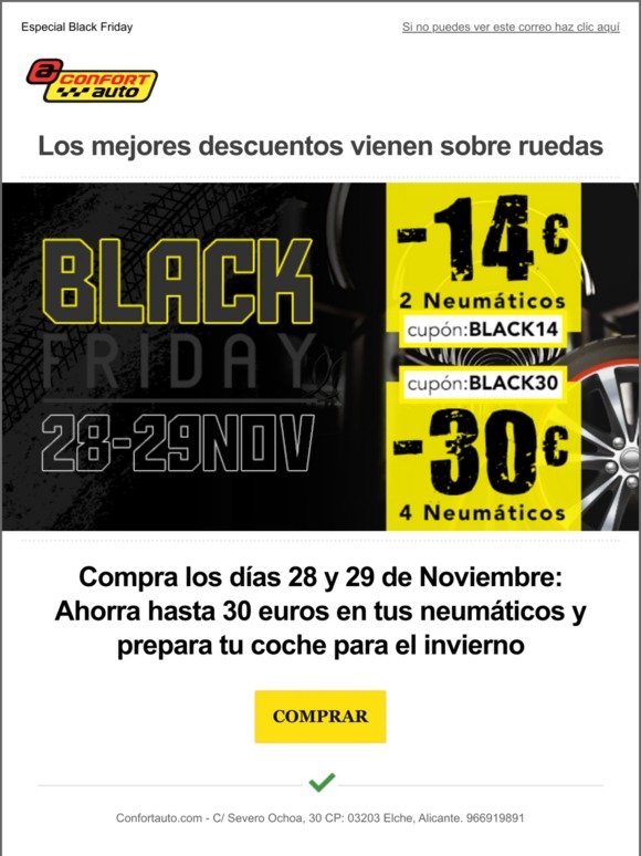 Fracaso Contestar el teléfono Chicle ConfortAuto España - Neumáticos online: 💥 Black Friday en neumáticos 💥 |  Milled