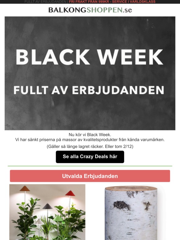 BLACK WEEK hos Balkongshoppen ☀️