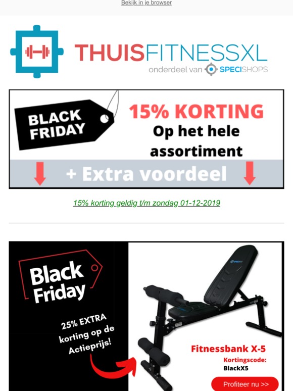 BLACK FRIDAY START NU! >> 15% korting op Alles + nog meer Speciale Deals met 25% korting