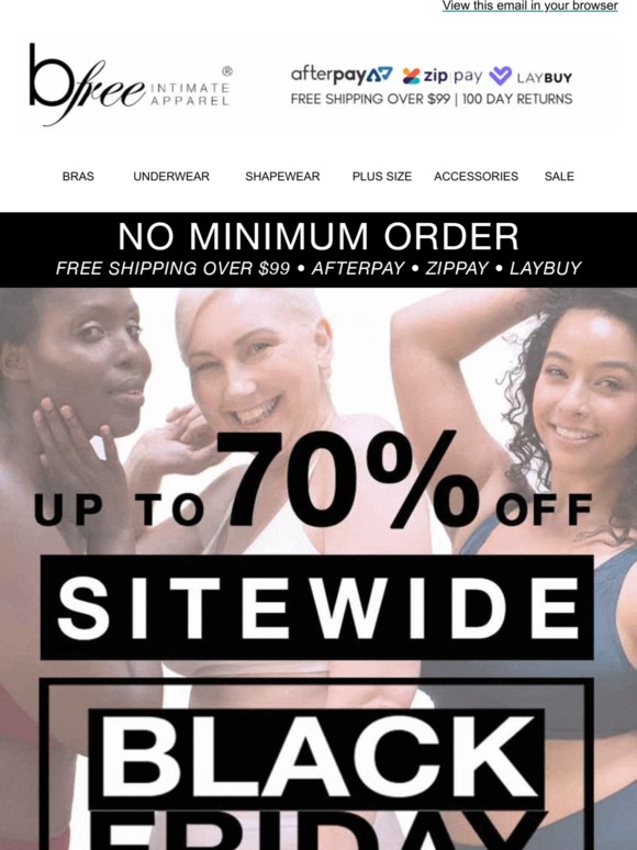 B Free Intimate Apparel: 🖤 BLACK FRIDAY SALE 🖤 Up To 70% Off + 12% Off ...