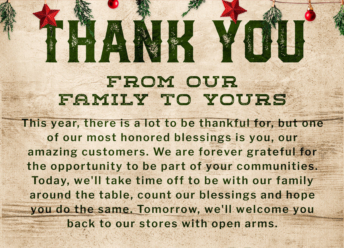 Cavenders Happy Thanksgiving From Cavender S Milled